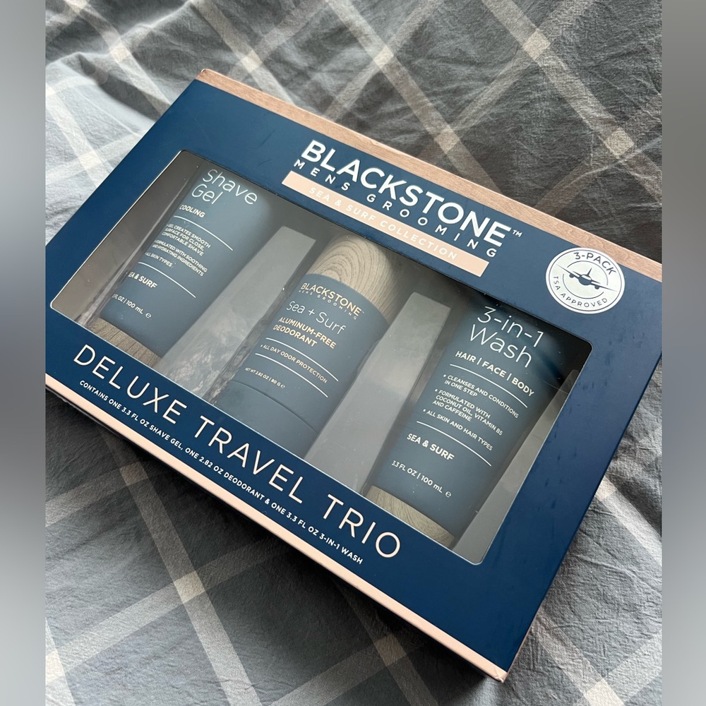 Blackstone Grooming Set with Blue and Silver Packaging